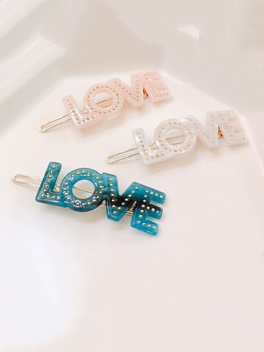 Alloy  Cellulose Acetate Minimalist Letter Hair Pin