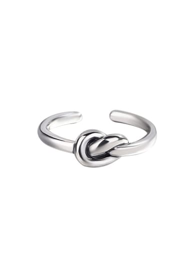 925 Sterling Silver Heart knot Vintage Band Ring