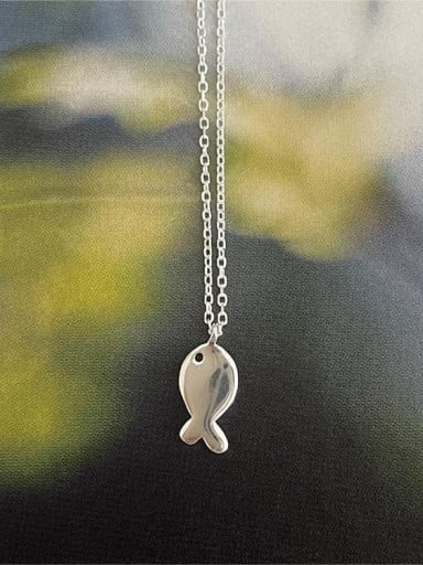 925 Sterling Silver Fish Minimalist Necklace