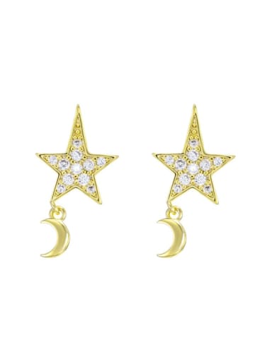 Alloy Cubic Zirconia Star Trend Stud Earring