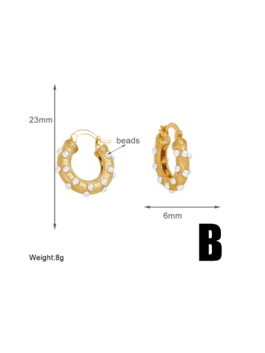 B Brass Cubic Zirconia Heart Hip Hop Drop Earring