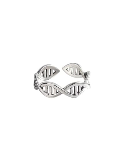 925 Sterling Silver Geometric Vintage Double helix Midi Ring