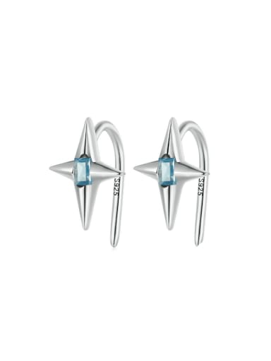 925 Sterling Silver Cubic Zirconia Cross Dainty Hook Earring