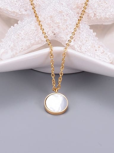 Titanium Shell White Round Minimalist Choker Necklace