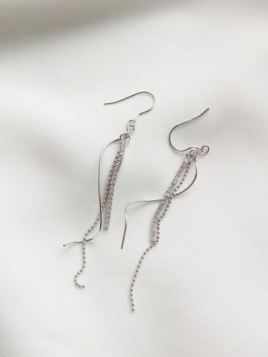 925 Sterling Silver Flexible Curve Tassel Minimalist Threader Earring