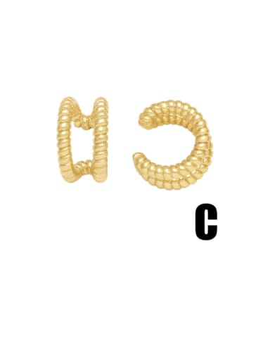 C Brass Geometric Hip Hop Clip Earring