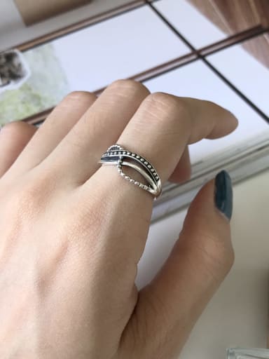 925 Sterling Silver Rope Twist  Vintage Free Size Midi Ring