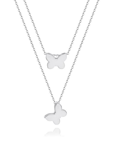 925 Sterling Silver Butterfly Minimalist Multi Strand Necklace