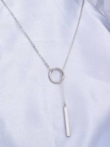 Titanium Tassel Minimalist Lariat Necklace