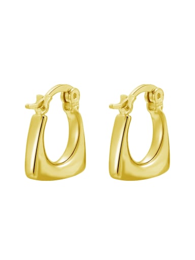 Gold colored bread bag 925 Sterling Silver Geometric Minimalist Huggie Earring