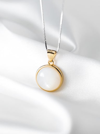 custom 925 Sterling Silver With Gold Plated   Minimalist  Round Necklaces