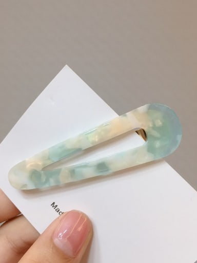 Jelly green Alloy Cellulose Acetate  Minimalist Water Drop  Hair Barrette