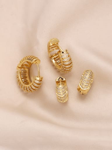 Brass Round Vintage Huggie Earring