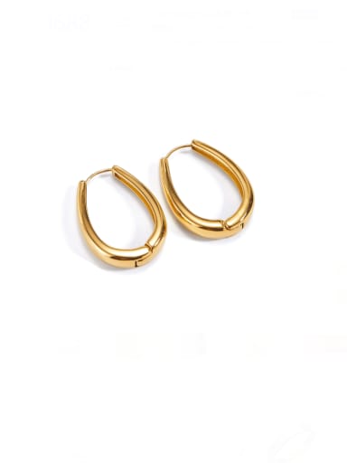GE893 Steel Earrings Gold Stainless steel Geometric Minimalist Huggie Earring