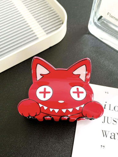 Red Cat 6.7cm Acrylic Trend Icon Alloy Jaw Hair Claw