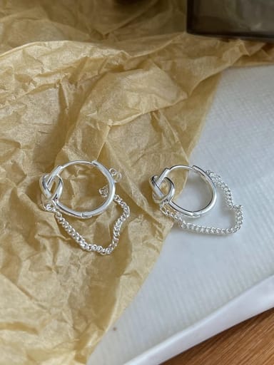 925 Sterling Silver Tassel Minimalist Huggie Earring