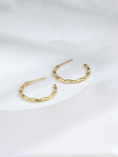 22mm Gold Earrings Brass Geometric Minimalist Hoop Earring