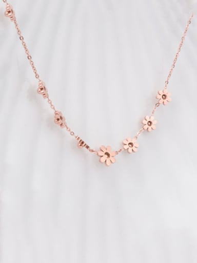Titanium Simple flowers  Necklace