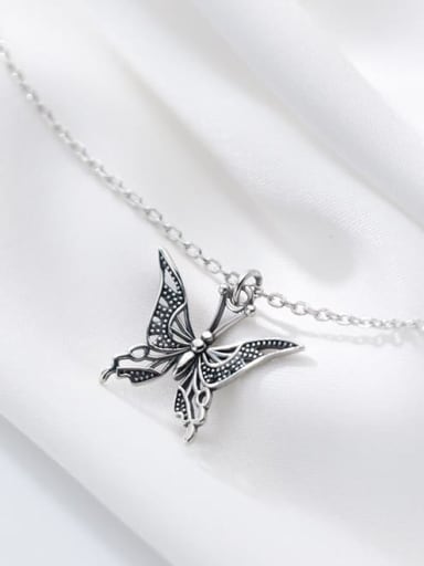 925 Sterling Silver Butterfly Cute Necklace