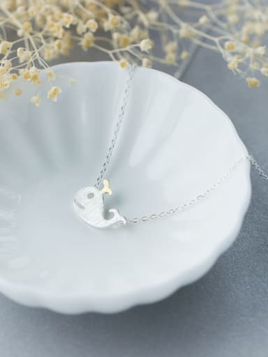925 Sterling Silver  Minimalist Dolphin Pendant Necklace
