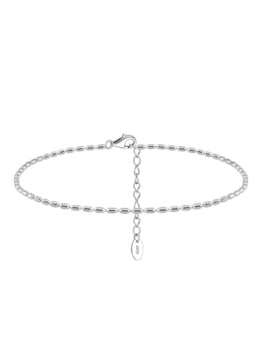 925 Sterling Silver  Minimalist Bead Chain Anklet