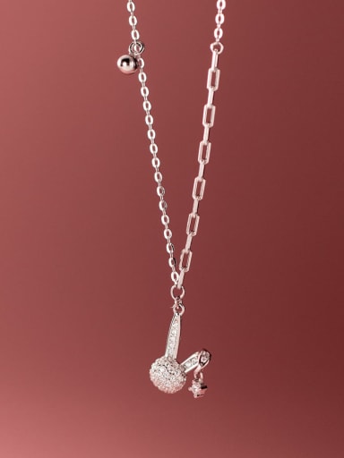 925 Sterling Silver Cubic Zirconia Rabbit Trend Necklace
