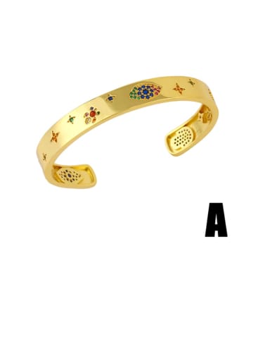 a Brass Cubic Zirconia Geometric Vintage Bracelet