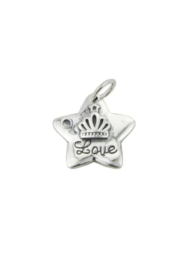 Vintage Sterling Silver With Minimalist Crown Letters Pendant Diy Accessories