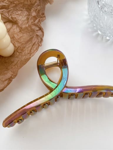 Colorful coffee 12.6cm Trend Geometric Alloy Resin Multi Color Jaw Hair Claw