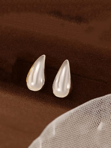 ES2469 platinum 925 Sterling Silver Water Drop Minimalist Stud Earring