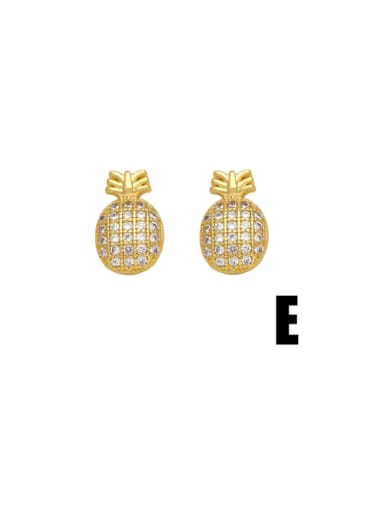 E Brass Cubic Zirconia Star Dainty Stud Earring