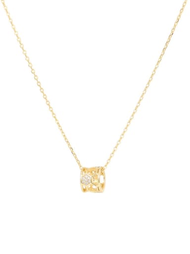 NS892 gold 925 Sterling Silver Cubic Zirconia Geometric Dainty Necklace