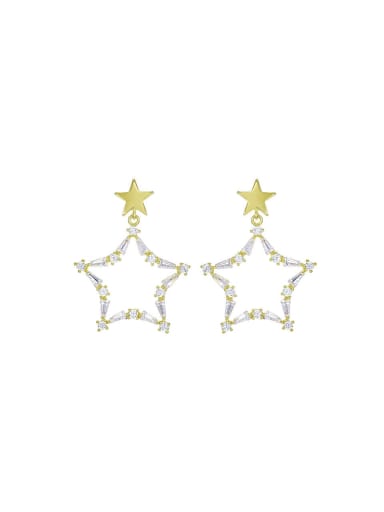 Alloy Cubic Zirconia Star Dainty Drop Earring