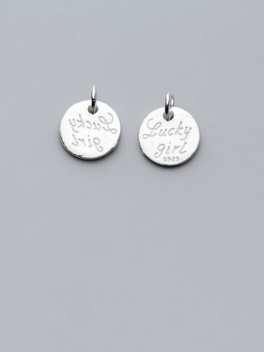925 Sterling Silver With English Word Round Card DIY Jewelry Accessories