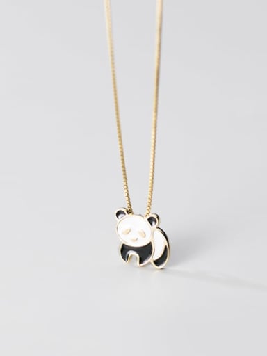 925 Sterling Silver Cute panda pendant Necklace