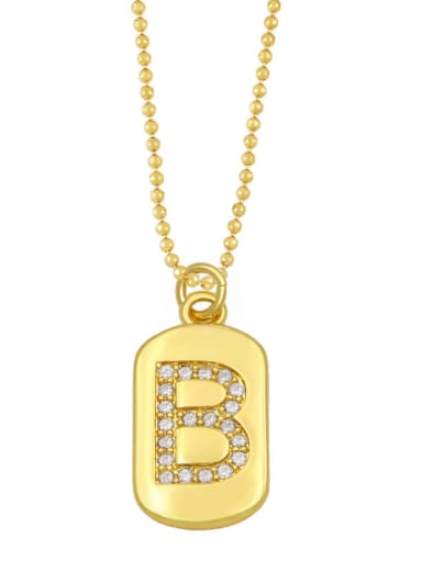B Brass Cubic Zirconia Message Vintage Geometry Pendnat  Necklace