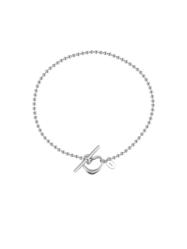 925 Sterling Silver Heart Minimalist Bead Chain Anklet