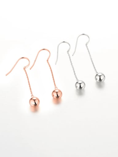 925 Sterling Silver Round Ball Minimalist Hook Earring