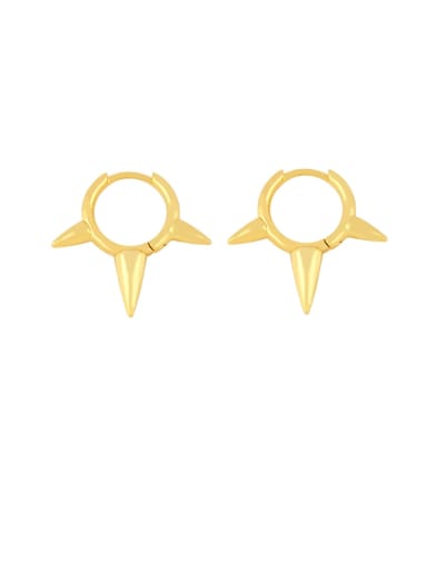 Brass Cone Minimalist Huggie Earring