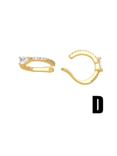 D Brass Geometric Minimalist Clip Earring