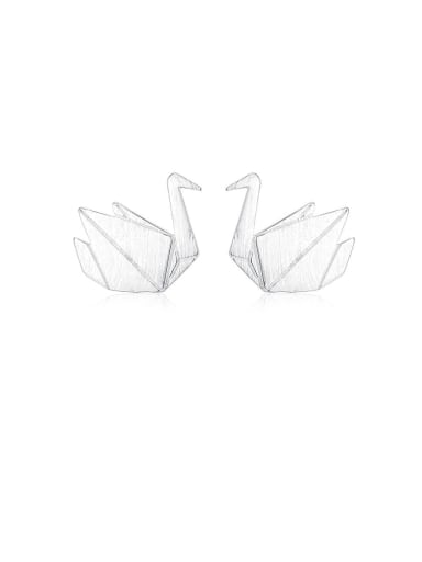 925 Sterling Silver Irregular Minimalist    Thousand paper cranes Study Earring