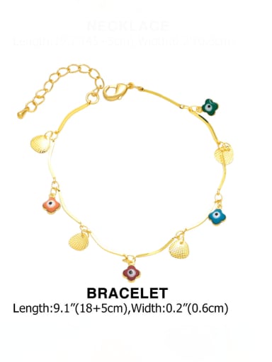 Brass Enamel Bohemia Flower  Bracelet and Necklace Set