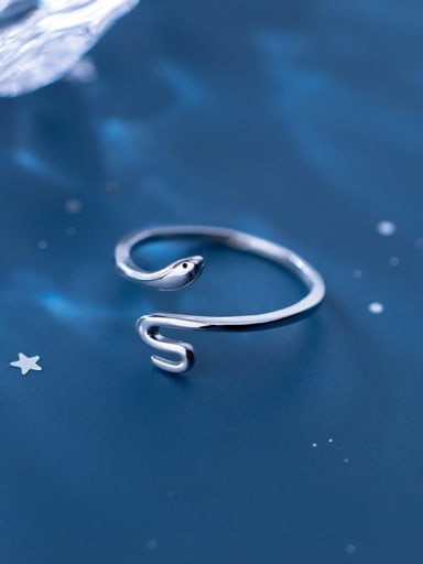 925 Sterling Silver Snake Minimalist Free Size Ring