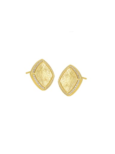 18K gold 925 Sterling Silver Geometric Vintage Stud Earring