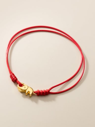 925 Sterling Silver Elephant Cute Handmade Weave Bracelet