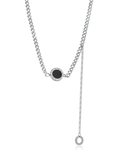 2107 Steel Necklace Titanium Steel Acrylic Geometric Minimalist Tassel Necklace