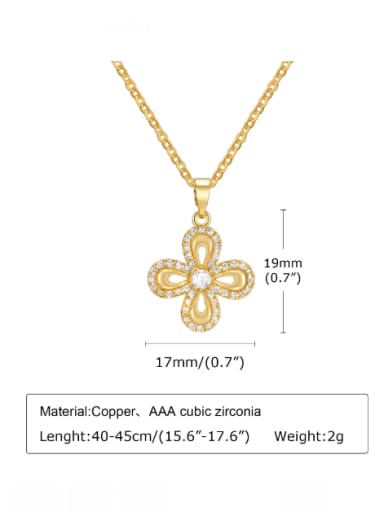 The pendant Brass Cubic Zirconia Dainty Flower  Pendant