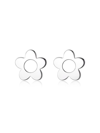 925 Sterling Silver Hollow Flower Minimalist Stud Earring