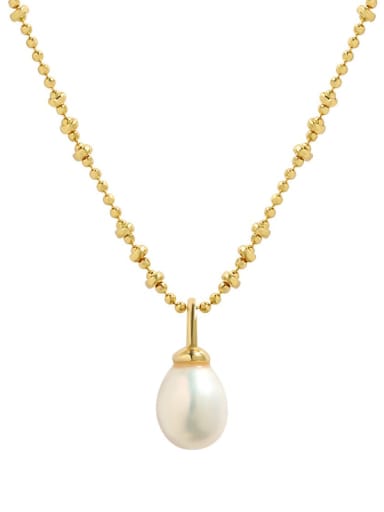 18K Gold 925 Sterling Silver Freshwater Pearl Water Drop Minimalist Necklace