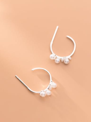 925 Sterling Silver Imitation Pearl Earring